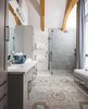 Modern home with Bath Room, Drop In Sink, Ceiling Lighting, Open Shower, and Wall Lighting. Athens Master Bath Photo 2 of Athens Home
