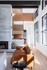 Modern home with Living Room, Wood Burning Fireplace, Sofa, Medium Hardwood Floor, and End Tables. Living Room Fireplace Photo 9 of Vancouver Island Residence