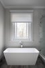 Modern home with Bath Room, Light Hardwood Floor, Enclosed Shower, Ceiling Lighting, Vessel Sink, Recessed Lighting, One Piece Toilet, and Freestanding Tub. Master Bath Photo 4 of The Southold House