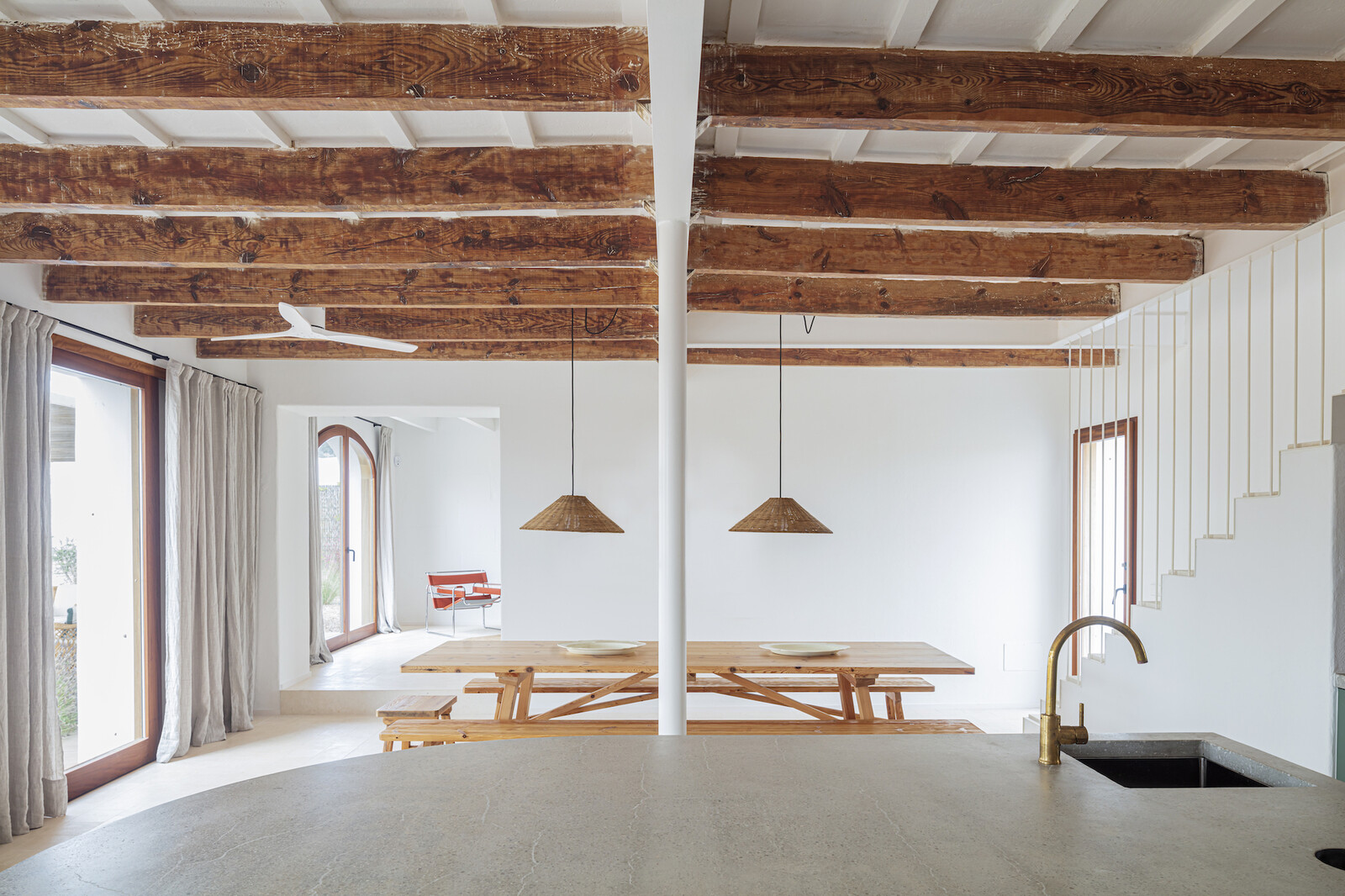 The owner of the home plans to avoid clutter and keep the decor simple and elegant.