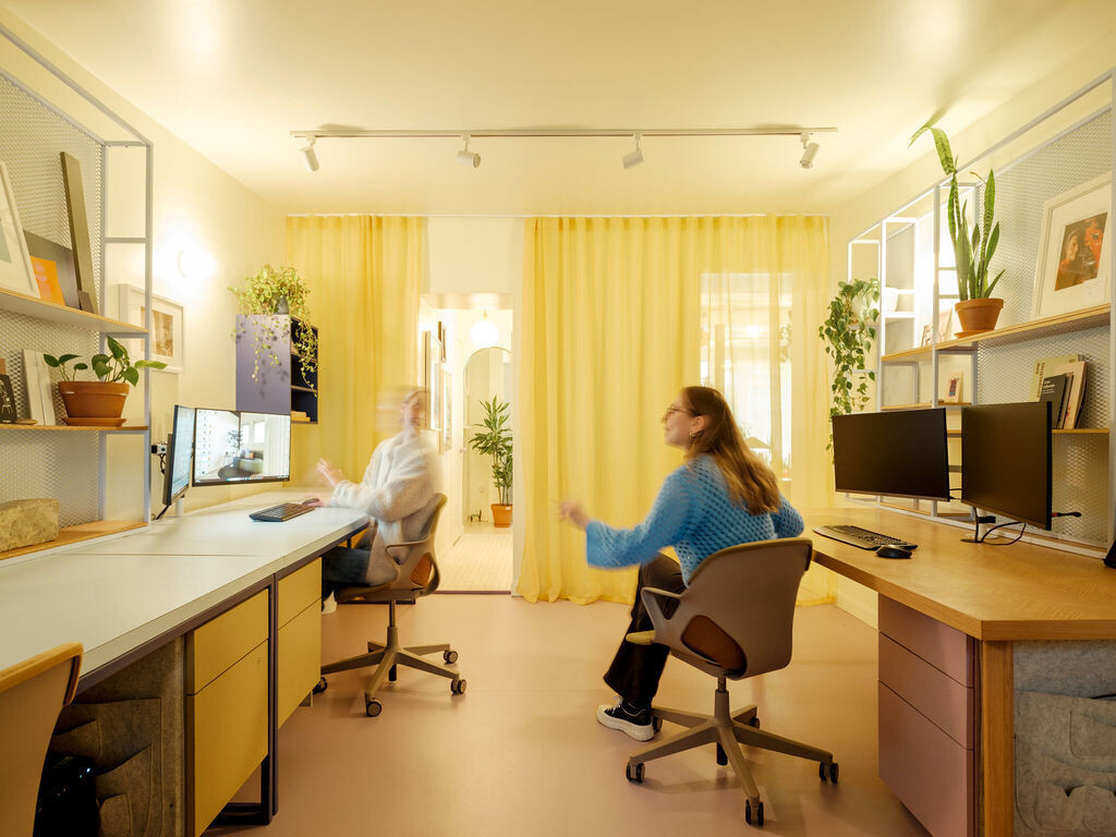 Their former studio was an hour-long commute for Perron, so this new proximity is 