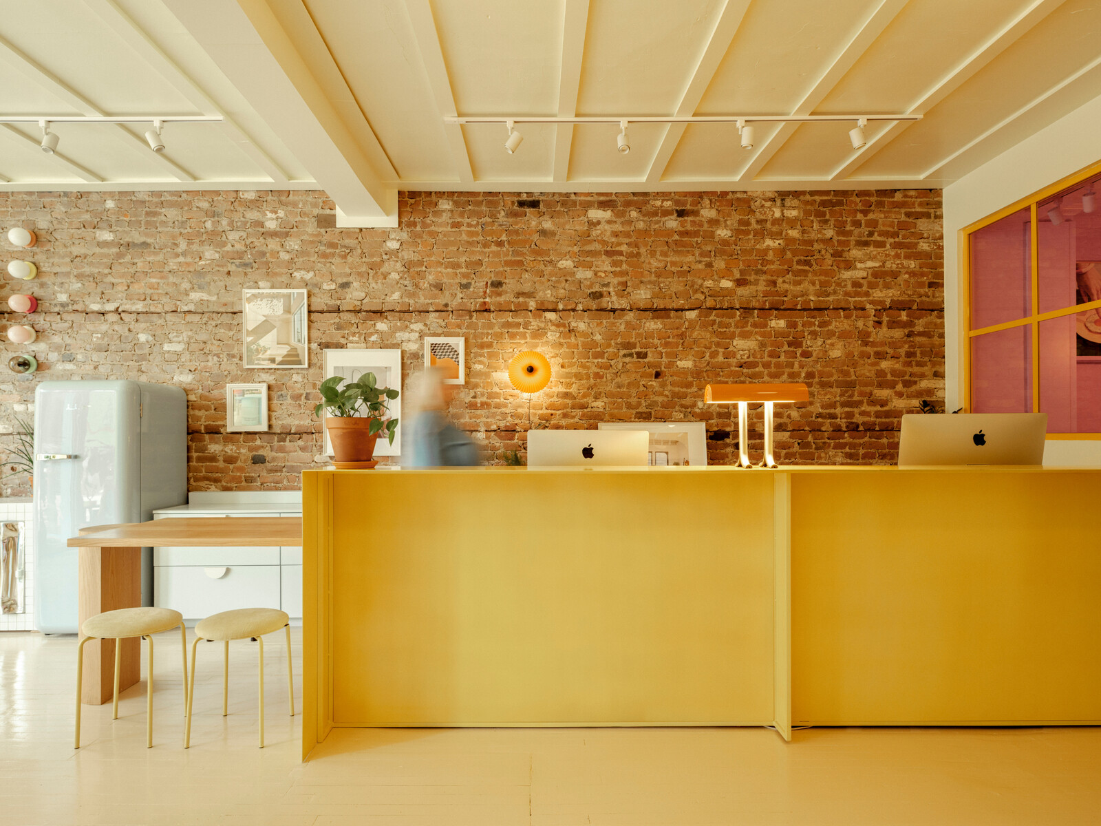 The reception area is sunny and welcoming.