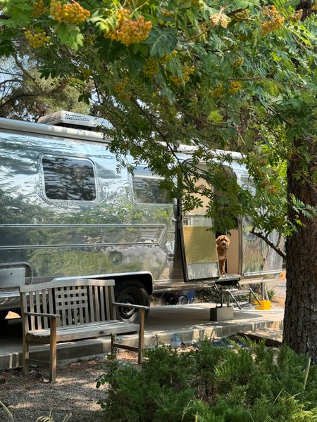 This 1975 Overlander camper has been revitalized with a snow-white interior, custom cabinetry, and zellige tile.