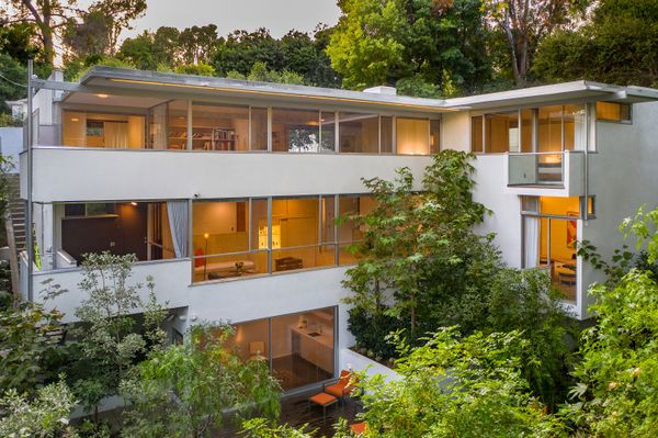 The three-story home is in Upper Nichols Canyon, an area within the Hollywood Hills in Los Angeles.