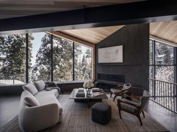 Tricia runs her own design firm, T.Haus Design, and led the furnishings for the home, opting for a refined, contemporary aesthetic that feels appropriate for the alpine setting.