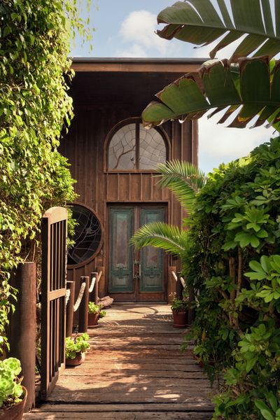 At the entry, a pair of double were salvaged from the historic San Francisco Mint.