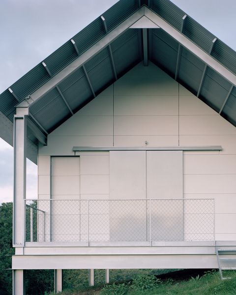 The entire hosue was fabricated in an off-site factory, and then assembled on site.