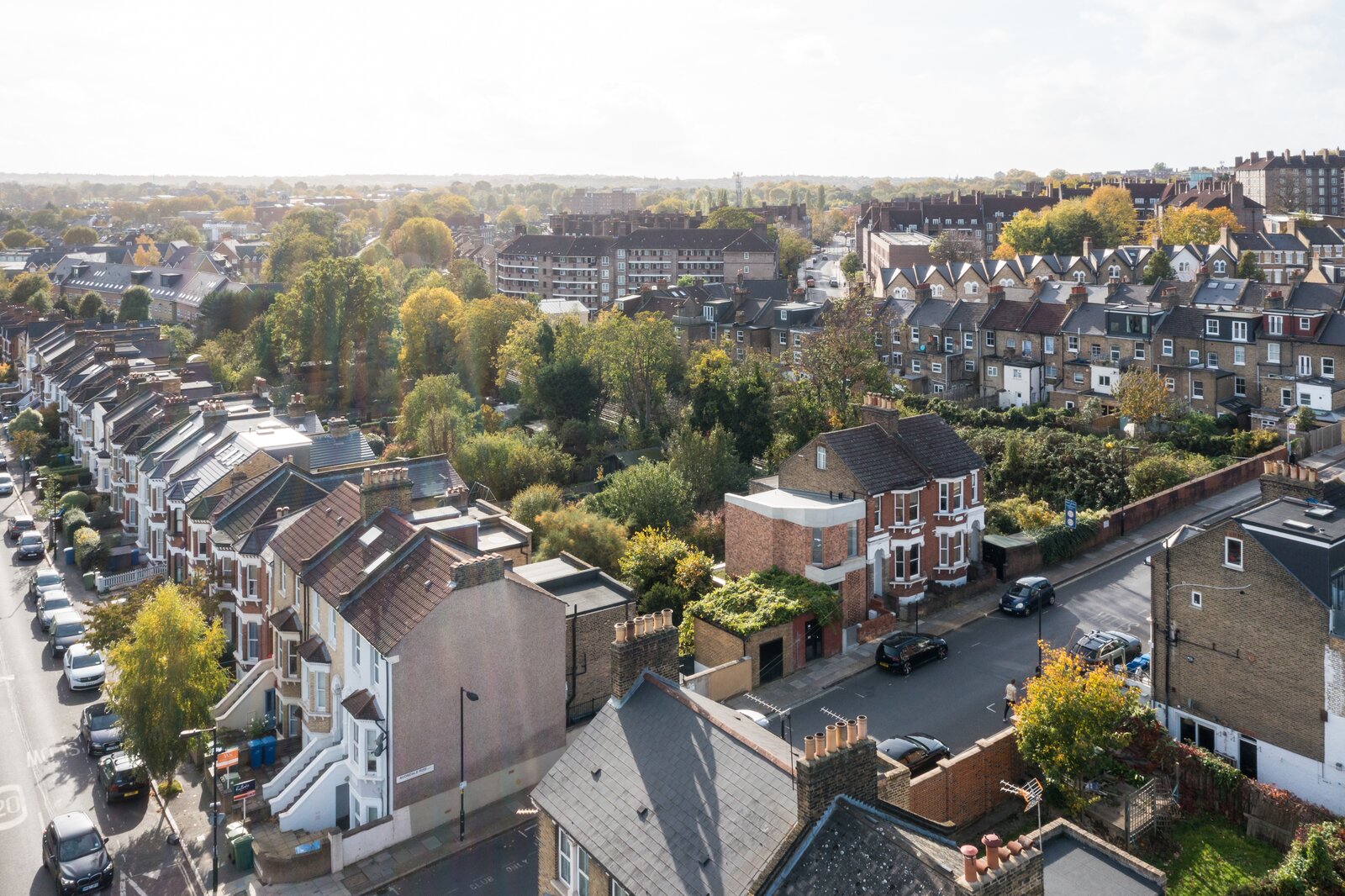 The small home offers clear views across the gardens to the Crystal Palace.