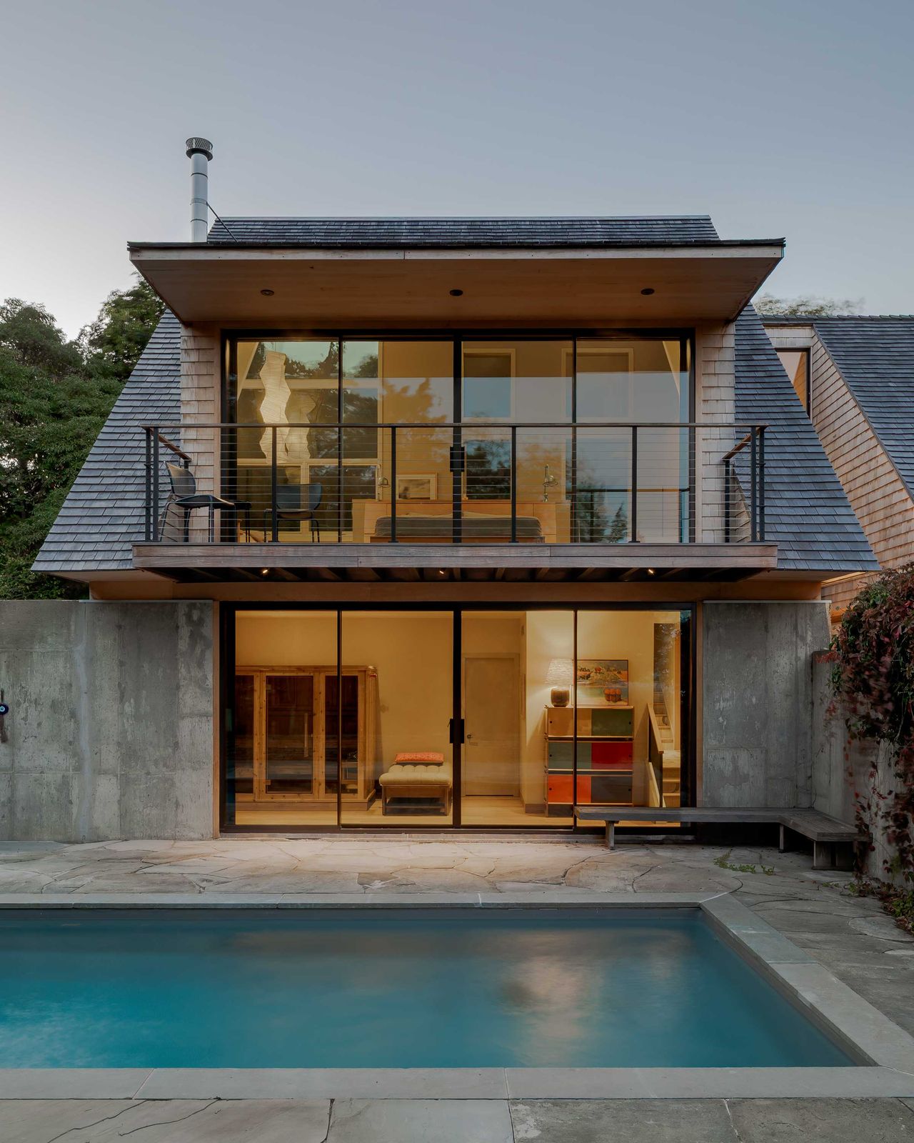 Formerly one room, the studio was split in two—a multipurpose room underneath a primary bedroom.