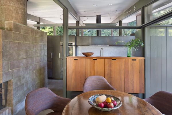 The home was designed as a part of A. Quincy Jones’ "Mutual Housing Association," which was envisioned as a neighborhood experiment in communal living.