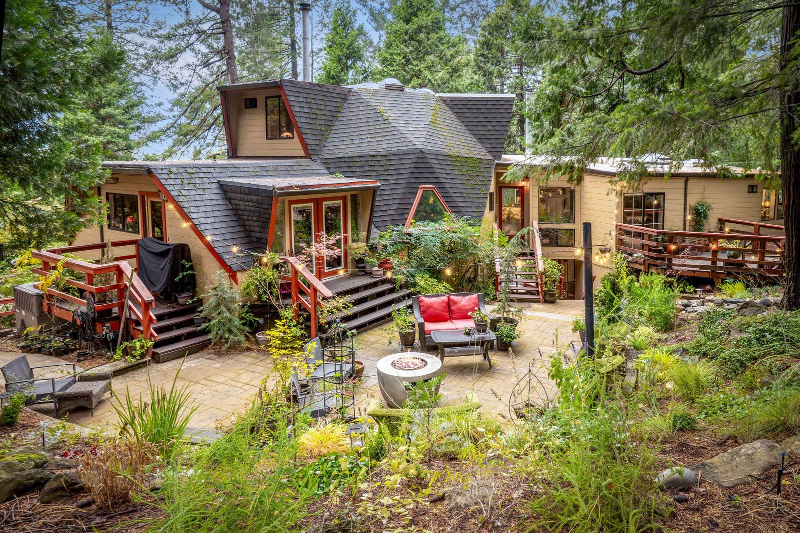 Surrounded by forest, this geodesic residence underwent a complete, studs-out renovation over the past three years.