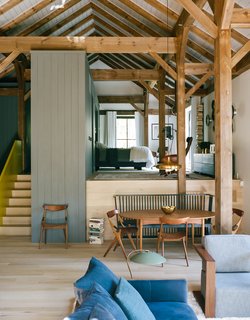 Modern rustic interior. Barn styled home with a lofted bedroom. 