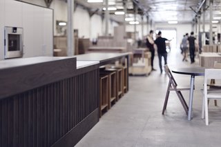 Having the test kitchen in such close proximity to the production floor—literally sharing the same space—allows Henrybuilt to implement improvements quickly and effectively. Though this requires a little extra cleaning, it emphasizes the connection between the people building the product and those actually using it.
