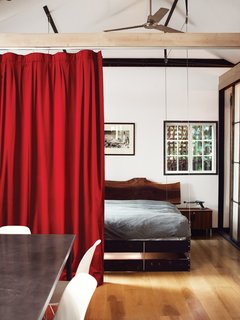10 Ways to Solve Storage Problems in Small Spaces - Photo 8 of 10 - Sometimes you need to think outside of the box and invest in some serious hardware. Actor Vincent Kartheiser's home in Hollywood is only 580 square feet. In an effort to free up floor area for entertaining, the bed is hung from the ceiling and moves up and down by way of a durable pulley system. The pulley is counterbalanced by a 300-pound weight! 