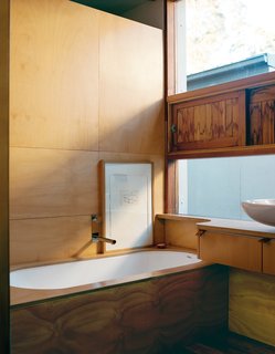 Like many traditional Japanese bathrooms, Wilkin and Pini’s is clad almost entirely in wood.