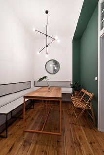 An irregularly shaped pendant requires particular attention to the size of the fixture to ensure that it appears balanced in the space.
