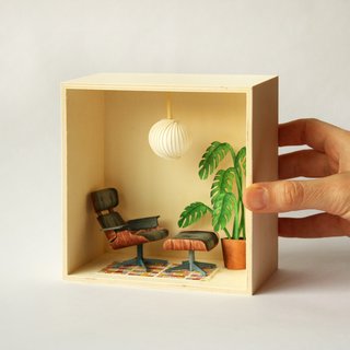 Eames' Living Room by Mar CerdàA miniature Eames lounge chair and ottoman look as cozy as the real thing.