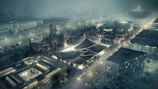 Exhibit Showcases 10 Years of the Bjarke Ingels Group's Architecture - Photo 4 of 8 - The firm's $2 billion plan to reconfigure the Smithsonian Castle grounds in Washington includes raised entryways for the Sackler Gallery and the National Museum of African Art that would slightly bend and contort the Haupt Garden, creating a sort of tabbed topography.