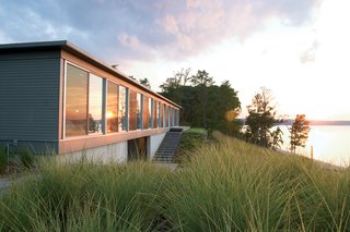 Ziger/Snead Architects constructed this ode to rowing in rural Virginia for a Baltimore couple who have a love of sculling. "Everywhere in the house, you can see the moment where land meets water," says Douglas Bothner, an associate at the firm.