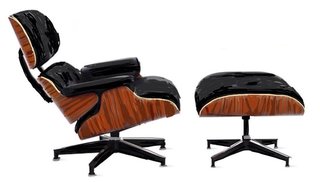 The smooth curves of molded plywood on the Eames Lounge and Ottoman were unprecedented in furniture design at the time.