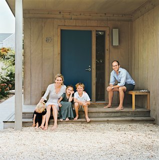 Long Island Found - Photo 6 of 12 - The color of the Fishers’ front door was inspired by an old Land Rover Defender’s hue, which Charlie had Benjamin Moore custom-match.