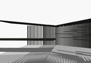 The centerpiece of the exhibition is C-Chassis, a site-specific, 55-foot-long installation. Made from charred or stained cedar, it is intended to raise awareness of the roles that the non-visual senses play in the design process. Photo courtesy of the Sonoma Valley Museum of Art.