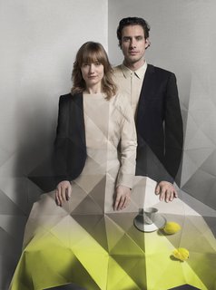 Stefan Scholtens and Carole Baijings are an Amsterdam-based couple who have made their career applying color, pattern, and texture to rigorously designed items from tabletop porcelain to wood tables to woven textiles.
