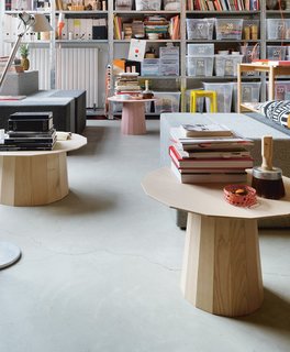 Colour Wood for Karimokou New Standard<br><br>Working with skilled Japanese craftsmen—as well as state-of-the-art equipment like printing robots—Scholten & Baijings introduced a robust collection collection of tables for Karimokou New Standard. The "Kitchen Library" was presented during the 2013 Salone del Mobile.