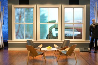Volvo celebrated design authenticity at Dwell on Design NY. Their area included modern Scandinavian products, as well design classics like the Shell chair by Hans Wegner for Carl Hansen.