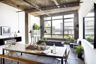 In a converted industrial loft in Brooklyn designed by Ksenya Samarskaya, the exposed poured-concrete ceiling and its texture were the result of trial and error efforts to achieve an effect that expressed both character and history.