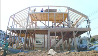 A shot of the Hansha Reflection House under construction. Photo courtesy of Studio SKLIM.