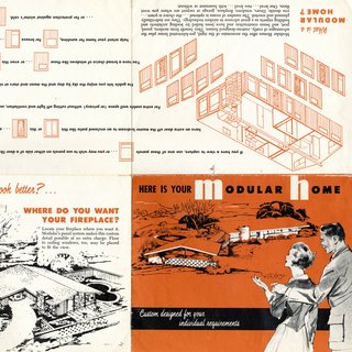 A brochure promotes the benefits of the modular housing offered in Ridgewood, the subdivision that Ralph and Mary Jane Fournier designed in Crestwood, Missouri. Image courtesy of Maryville University.