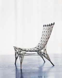Marcel Wanders - Photo 9 of 11 - This Knotted chair (1996) is a 1:6 model version, produced by Vitra, and is only a few inches high. Its larger relatives—produced by Cappellini—have already found their way into a number of museum collections.