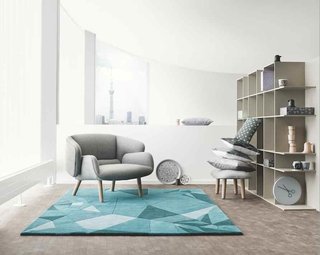 Nendo and BoConcept Collaborate on a New Line of Furniture - Photo 2 of 2 - Oki Sato of Nendo says origami was one of the inspirations for the fusion line, an influence that can be seen in the rug. Photo courtesy of BoConcept.
