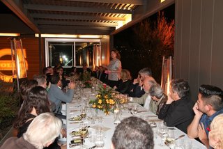Dwell Media and Volvo Cars Bring The Future of Mobility to Palm Springs Modernism Week 2014 - Photo 9 of 11 - Dwell President Michela O’Connor Abrams emceed the evening where the conversation about the future of mobility was carried on at the Marmol Radziner Desert Prefab in Desert Hot Springs.