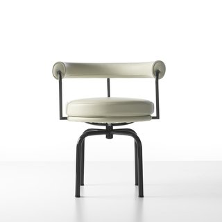 Swivel Chair (1928)Perriand’s spin on an office chair demonstrated her ability to integrate stark elements (the metal frame) while respecting the chair’s owner (cushions resting on coil springs). A wooden prototype Perriand developed while in what was then called Indo-China in 1943 was recently reissued by Cassina. Photo courtesy of Cassina.
