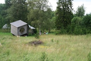 Jaanus Orgusaar's NOA cabin in the Virumaa region of Estonia. The home was built near a 200-year-old forest and made out of sustainable materials.