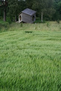 Jaanus Orgusaar's NOA cabin in the Virumaa region of Estonia. With the building's unique shape, it's easy to add another module and expand.