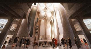 Knocking the Grain Silo down and starting over again was an option, but not a terribly appealing one to Heatherwick given the building’s idiosyncratic eight-story concrete tubes and its obvious rawness. "What are you going to make that’s more interesting?" he says.<br><br>By cutting the square and round tubes at angles—as well as the interesting bits in between—a central space will be carved out, and flooded with light from curved glass, to stay "true to the structure but fresh to the eye."<br><br>Photo courtesy: Heatherwick Studio
