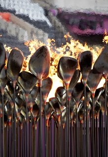 Olympic CauldronA billion people tuning into the Olympics’ opening ceremony meant all eyes on the torch—or at least on the person carrying it. Heatherwick says nobody remembers the Olympic Cauldron. "People remember people, not objects." So the London Olympics featured seven young athletes carrying copper cones of fire—"Gold, silver, and bronze were busy for those two weeks"—and touched the cauldron with their torches until the flames spread around in circles. Some 204 stems, each representing a country, rose together to form a single massive flame—truly more than the sum of its parts.<br><br>Photo by: Edmund Sumner