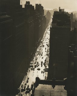 Berenice Abbott. Seventh Avenue, Looking South from 35th Street, December 5, 1935. Gelatin silver print; printed c.1935.