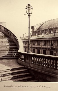 Charles Marville. Candelabre sur balustrade du Chemin de fer de l'Est, 1865-69. Albumen print from a wet-collodion negative; printed c.1865-69.