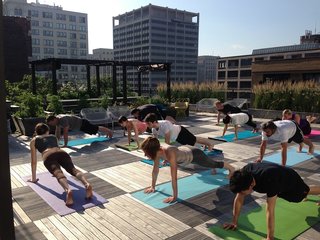 Rooftop space at IDEO Chicago. The company's West Loop office, including this impressive deck for outdoor collaboration and entertaining, was built by architectural firm Perkins+Will in 2009.