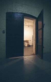 Entrance to the Post Family workspace, the design collective's home on Hubbard street in the West Town neighborhood.