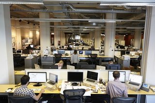 VSA Partners's office. Ikin says the firm chose the space and let designers organically figure out the layout and workflow.