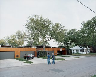 Bringing Families Back to Downtown Dallas - Photo 1 of 9 - Outside their homes on Throckmorton Street in Dallas, architect Edward Baum (right) and his neighbor admire the fruits of Baum’s labors.