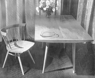 Another original Knoll design from 1946, the Straight Chair is Nakashima’s spin on the standard Windsor, incorporating traditional techniques, Nakashima sometimes called himself a "Japanese Shaker," in reference to his fusion of classic, Modernist, and Shaker styles.