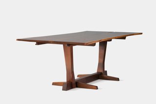 Pieces from this series, named after Nakashima’s Conoid workshop, which he opened in 1957, focus on free-edge forms, respecting and conforming to the natural shape of the wood, and often employ cantilever technology.