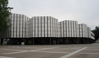 Wolfsburg Cultural Center (Wolfsburg, Germany: 1962) <br><br>Wrapped in white and blue Carrarra marble, this public center has been called one of Aalto’s most important works in Germany, boasting a roof terrace that plays off the idea of a public square.