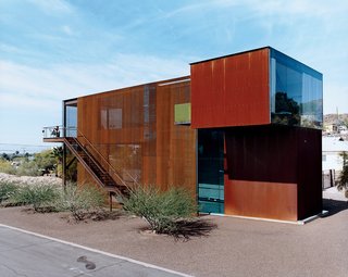 The woven wire steel mesh presents a semi-transparent sheath to the interior.
